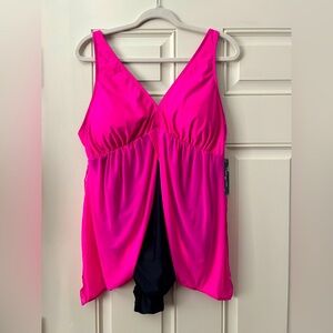 Blooming Jelly Women’s One Piece Pink and Black Swimsuit Size XXL